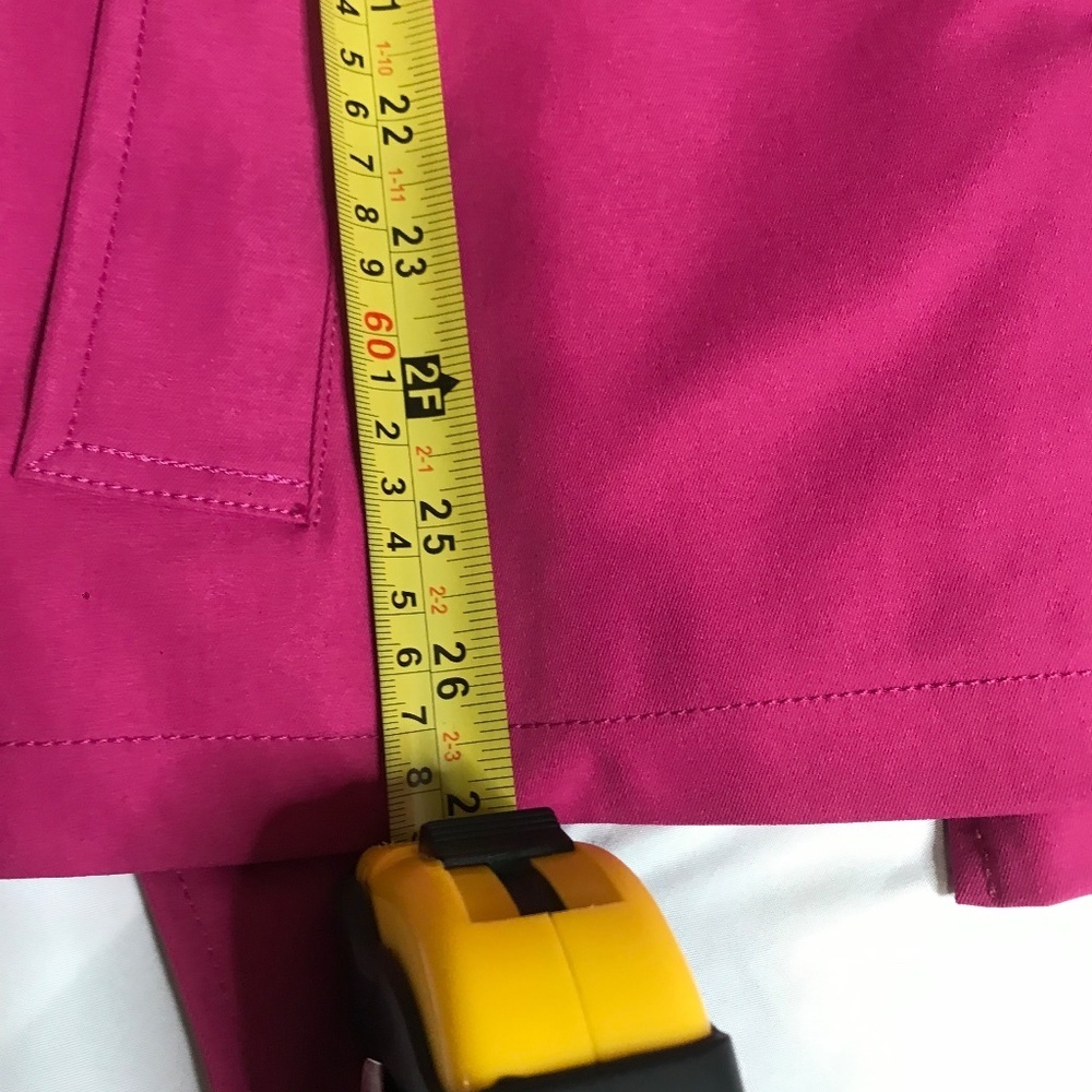 New Bright Pink Double-Breasted Trench Coat w/ Striped Lining – Women’s Small - Picture 8 of 12